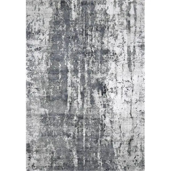 Bovenaanzicht van het vloerkleed VALCERA in de kleur Grijs, gemaakt van Viscose.