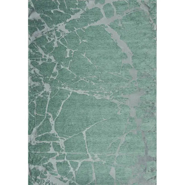Bovenaanzicht van het vloerkleed VORIEN in de kleuren Aqua / Blauw, gemaakt van Polyester.